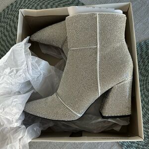 Cailin Silver✨ Rhinestone - Ankle Boots